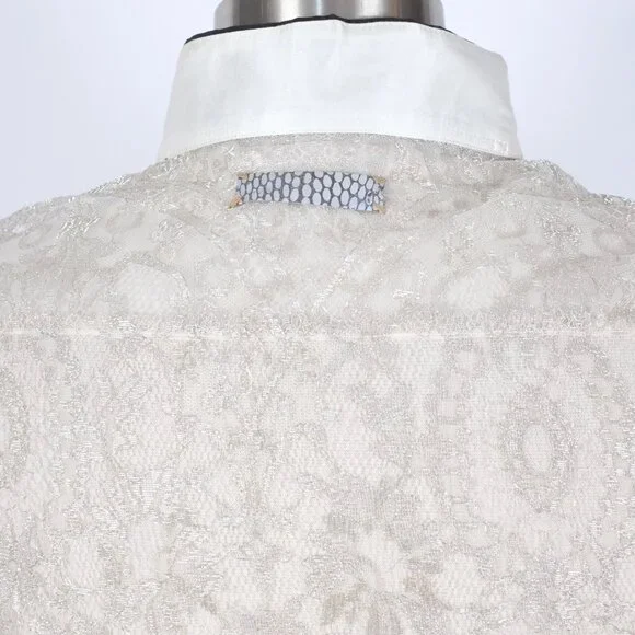 If Six Was Nine Maniac Corp Japan shirt blouse 3 ivory lace tuxedo skull buttons